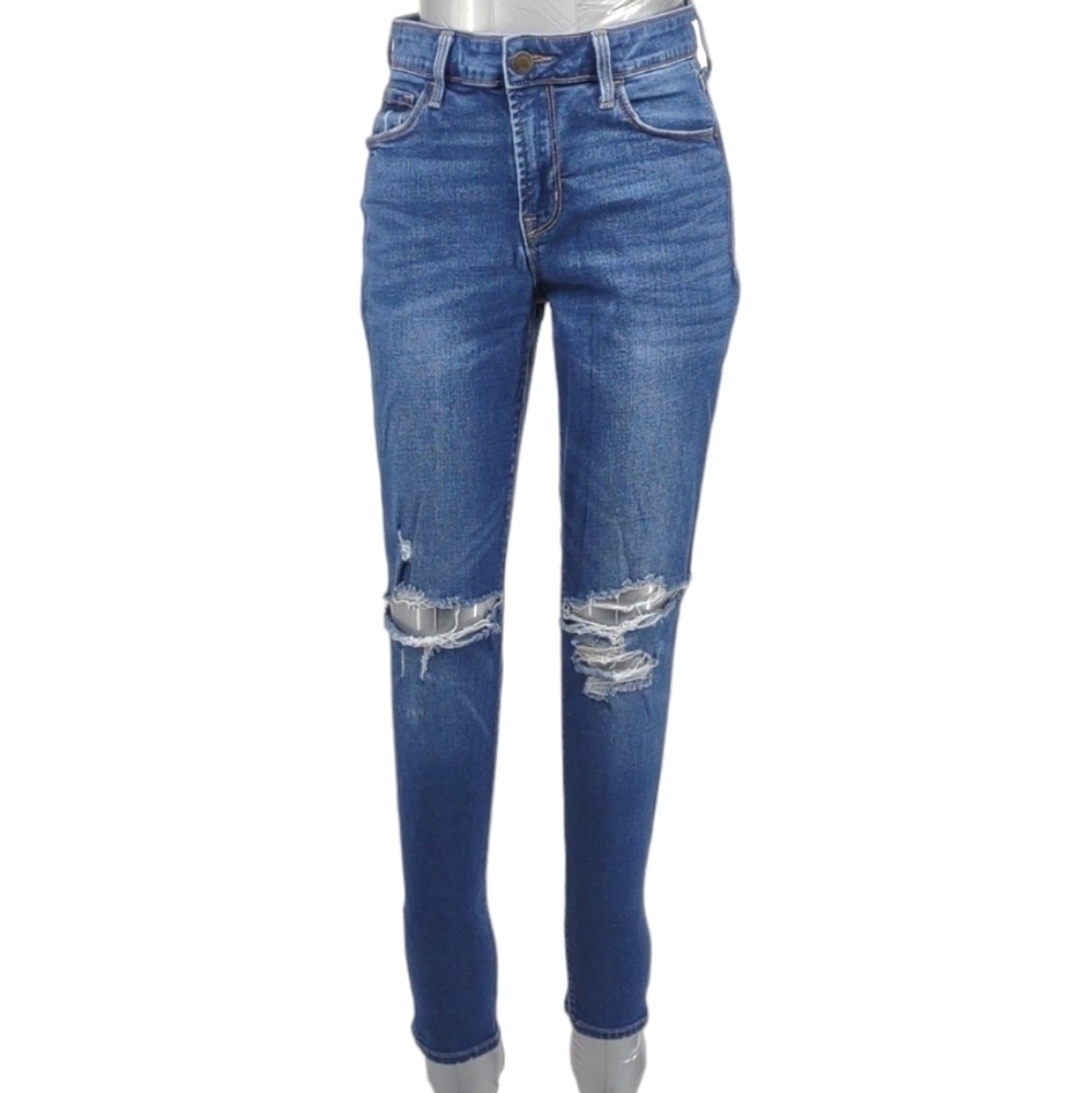 Old Navy Rockstar Mid Rise Skinny Blue Distressed Jeans Size‎ 4